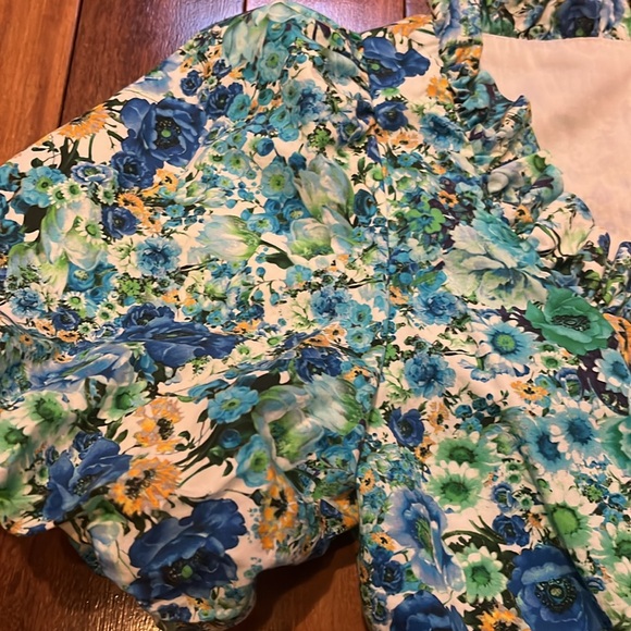 Zara Floral Print Puff Sleeve Smocked Mini - Picture 5 of 8